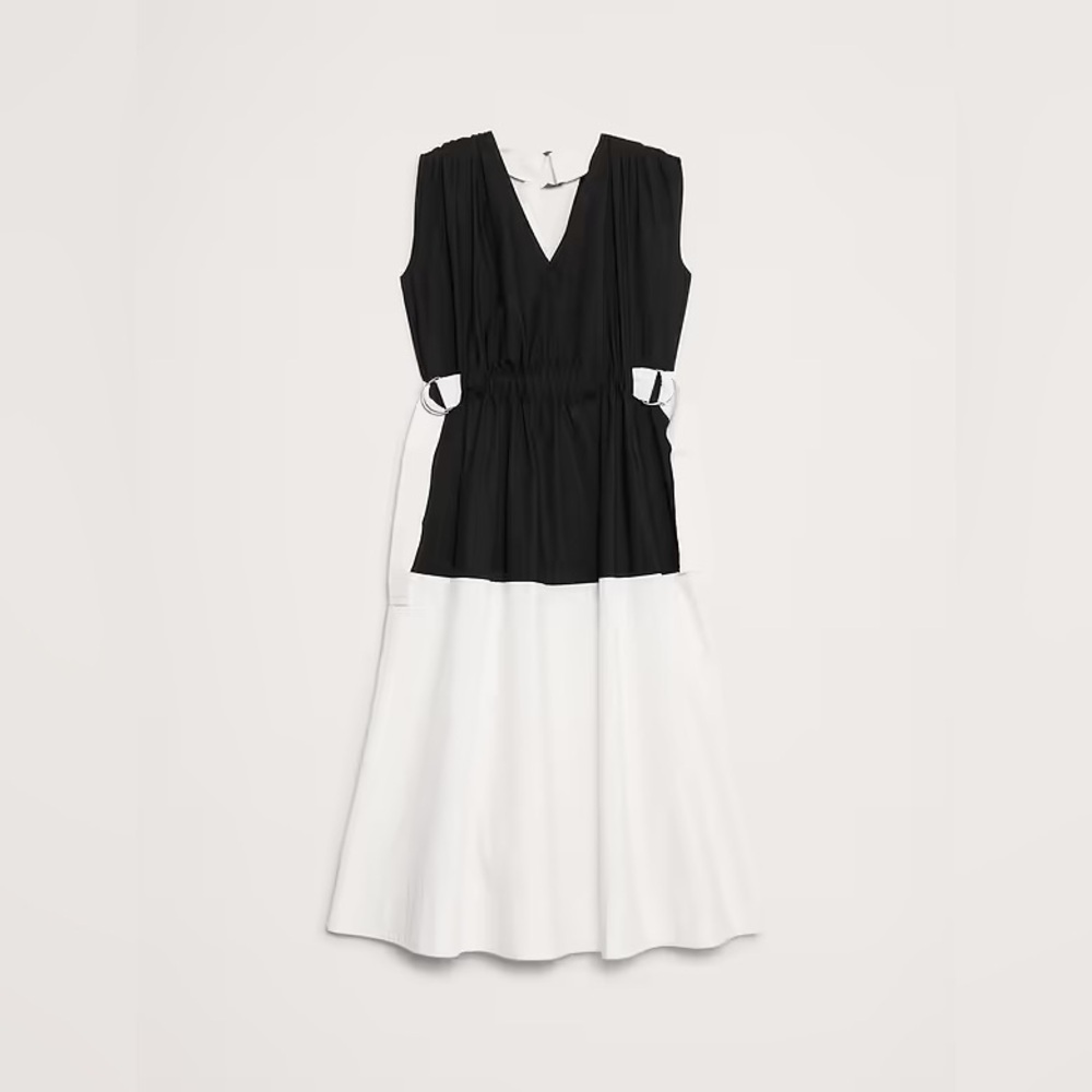 NWT! Banana Republic Color-Blocked Cotton Poplin Midi Dress - Multiple 🩰 - Picture 4 of 8